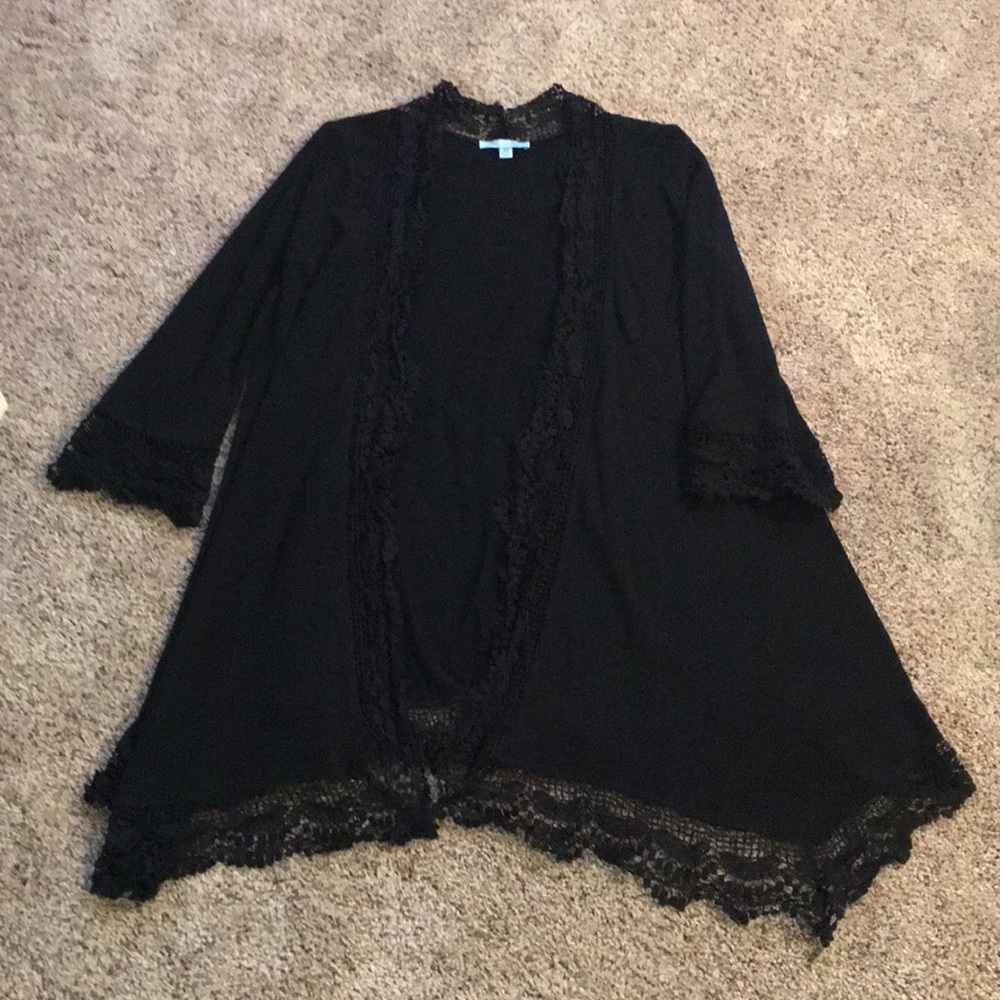 Black Cardigan with lace details